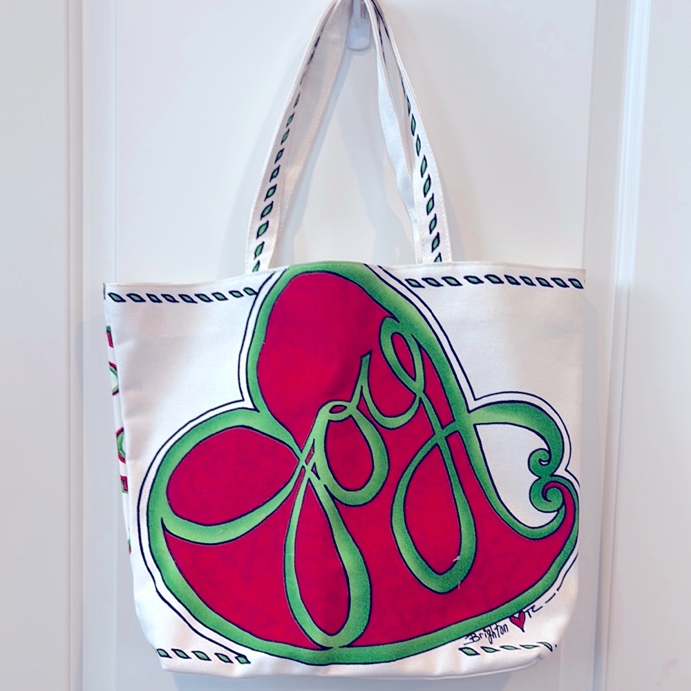 Brighton | Love Bird Joy Canvas Tote Bag| Christmas Edition